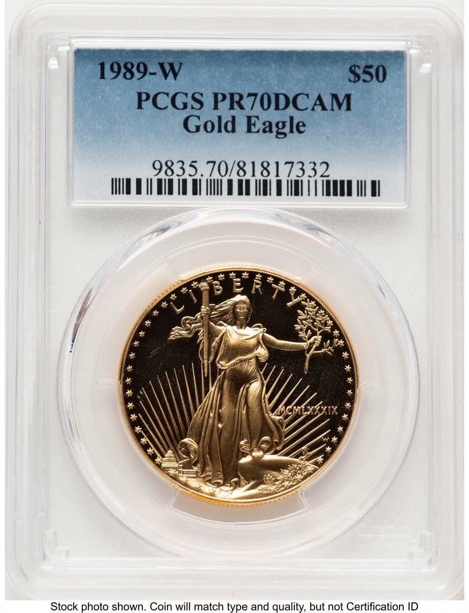 1989-W Modern Bullion Coins (1989-W Proof Gold Eagle 1 oz Blue Gradient)