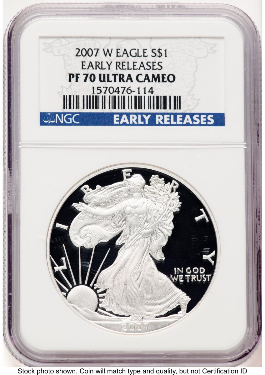 2007-W Modern Bullion Coins (2007-W Proof Silver Eagle 1 oz ER Blue)