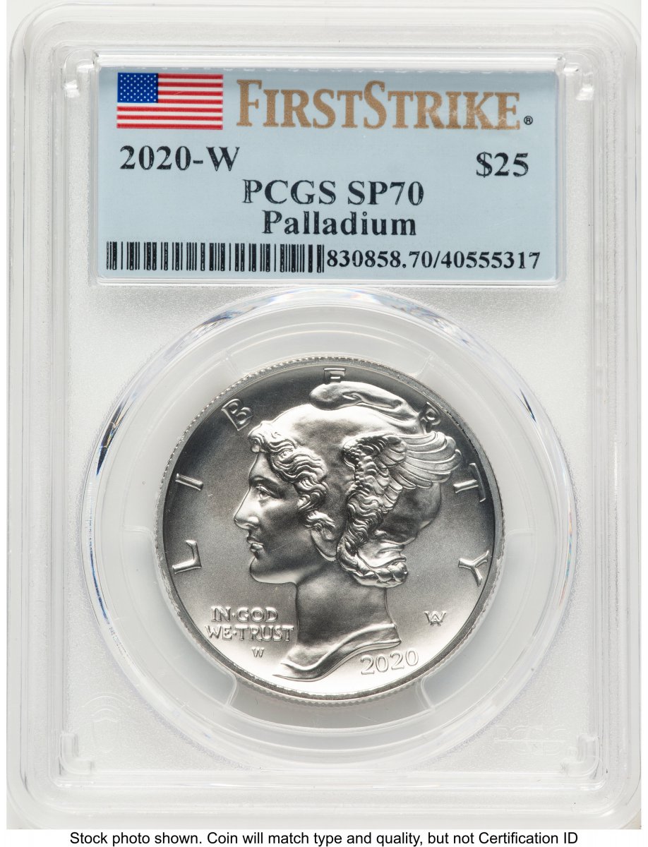 2020-W Modern Bullion Coins (2020-W Palladium Eagle 1 oz Burnished FS Flag)