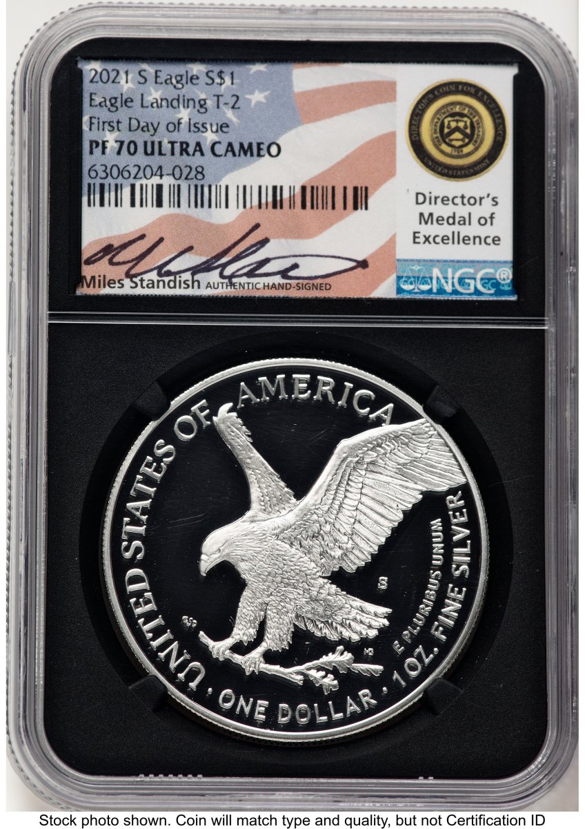 2021-S Modern Bullion Coins (2021-S TY2 Proof Silver Eagle 1 oz FDI Miles Standish Blk Core)