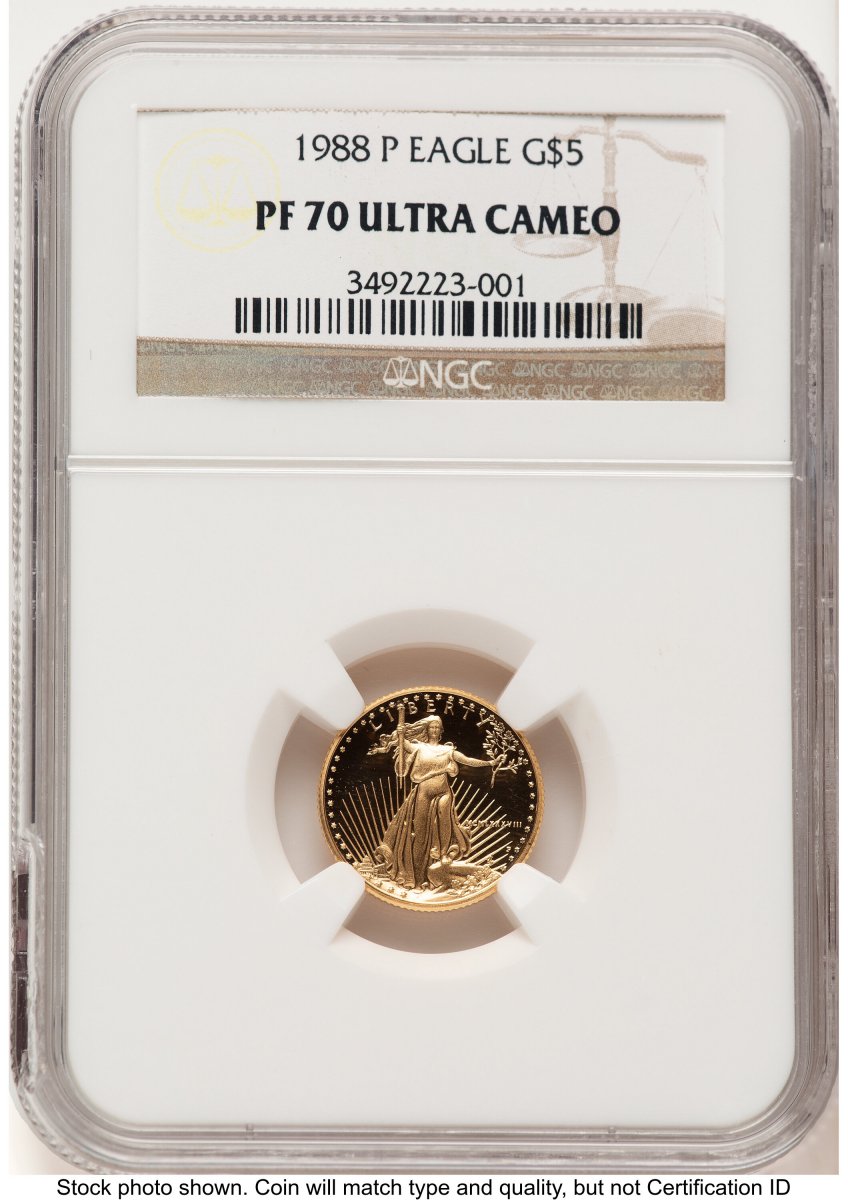 1988-P Modern Bullion Coins (1988-P Proof Gold Eagle 1/10 oz Brown Label)
