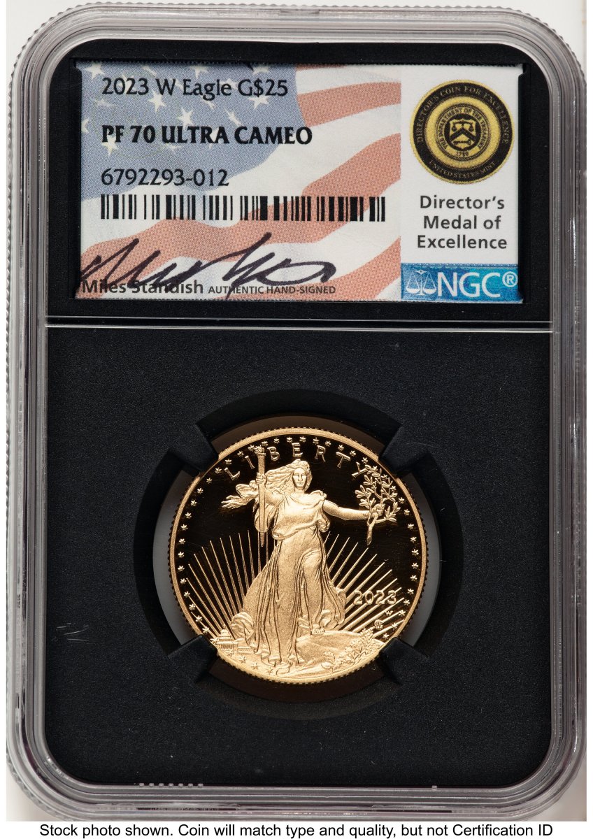 2023-W Modern Bullion Coins (2023-W Proof Gold Eagle 1/2 oz Miles Standish Blk Core)