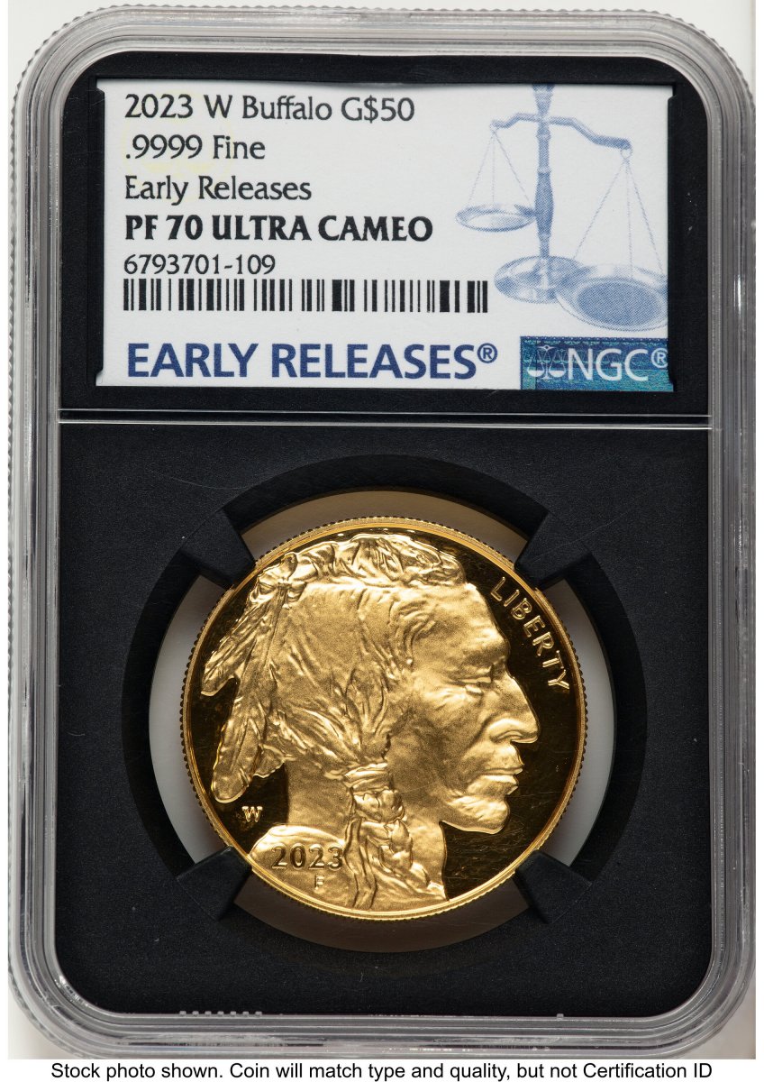 2023-W Modern Bullion Coins (2023-W Proof Gold Buffalo 1 oz ER Blue Blk Core)