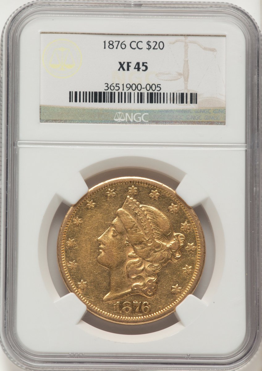 1876-CC Liberty Double Eagles (1876-CC $20 Brown Label)