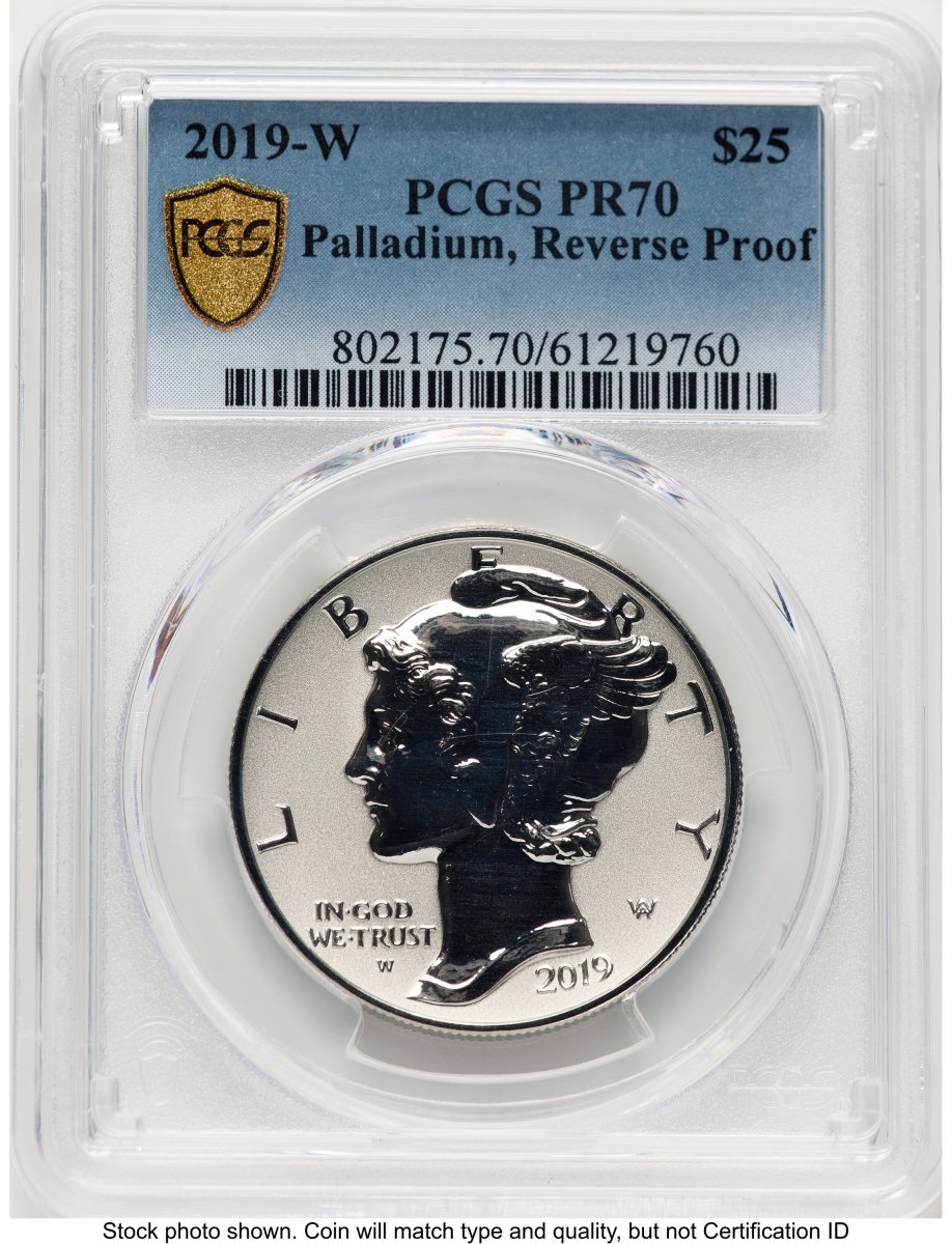 2019-W Modern Bullion Coins (2019-W Palladium Eagle 1 oz, REV PR Blue Gradient)