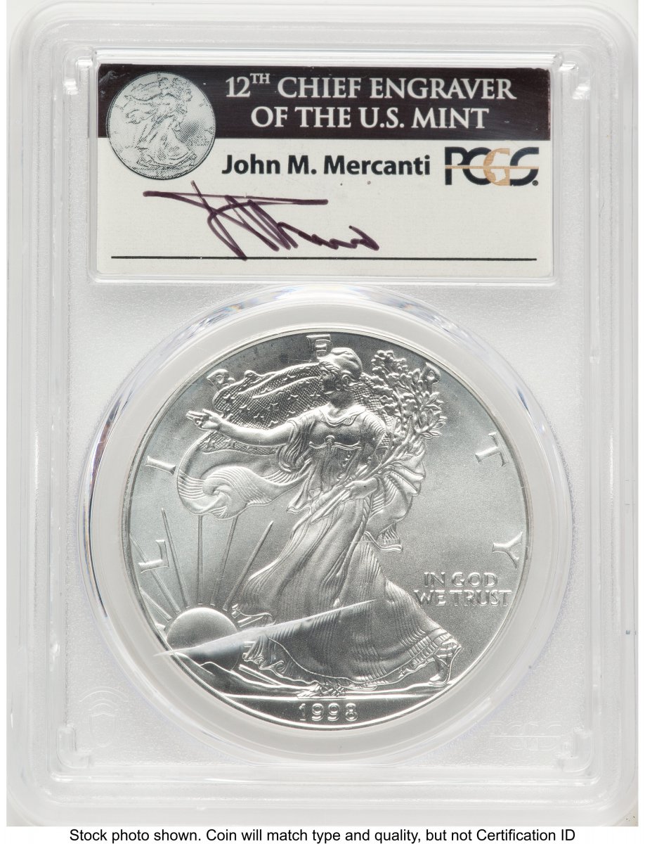 1998 Modern Bullion Coins (1998 Silver Eagle John Mercanti)