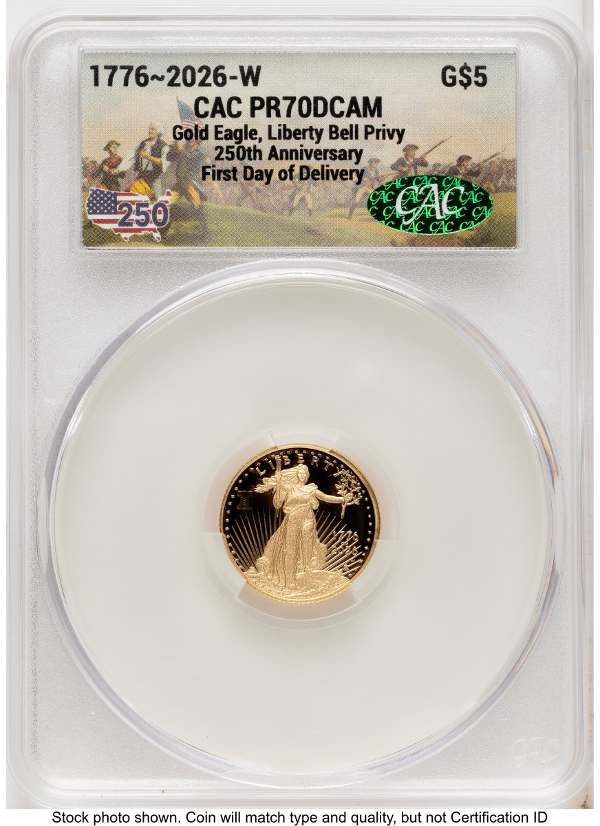 2026-W Modern Bullion Coins (2026-W Proof Gold Eagle 1/10 oz First Day of Delivery America 250)