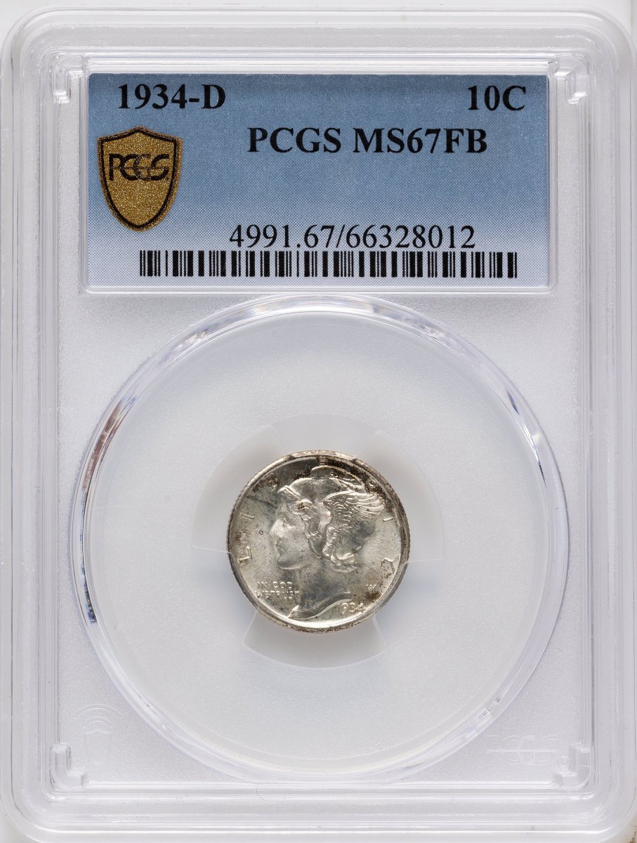 1934-D Mercury Dimes (1934-D 10C, FB PCGS Secure)