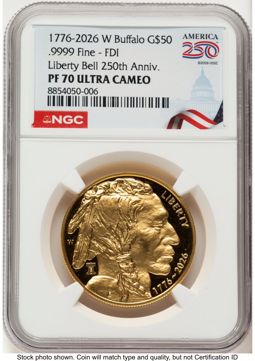 2026-W Modern Bullion Coins (2026-W Proof Gold Buffalo 1 oz FDI America 250 Congress Building Label)