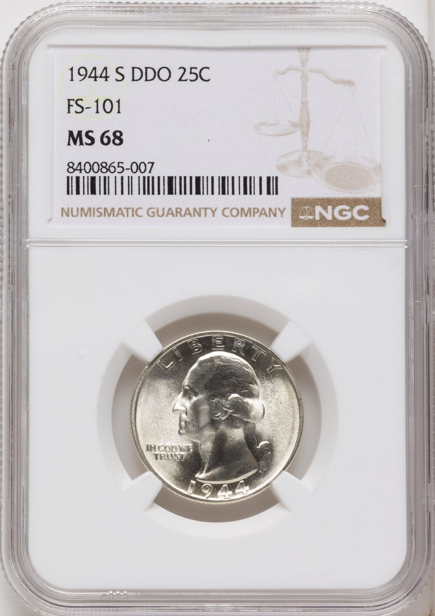 1944-S Washington Quarters (1944-S 25C DDO FS-101, MS)