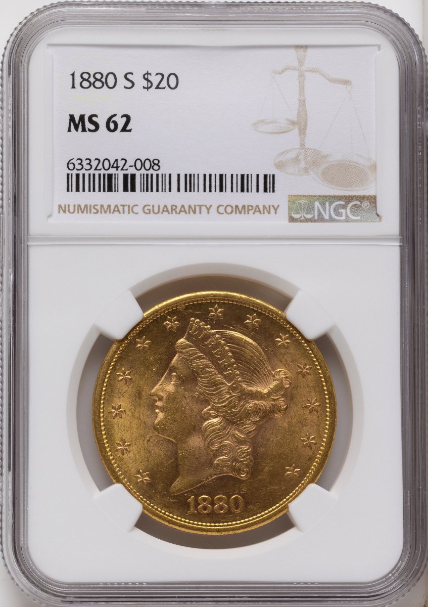 1880-S Liberty Double Eagles (1880-S $20 Brown Label)