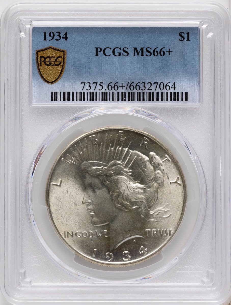 1934 Peace Dollars (1934 S$1 PCGS Secure PCGS Plus)