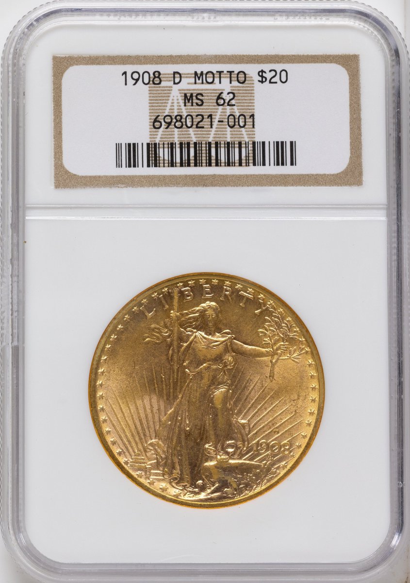 1908-D Saint-Gaudens Double Eagles (1908-D $20 MOTTO)
