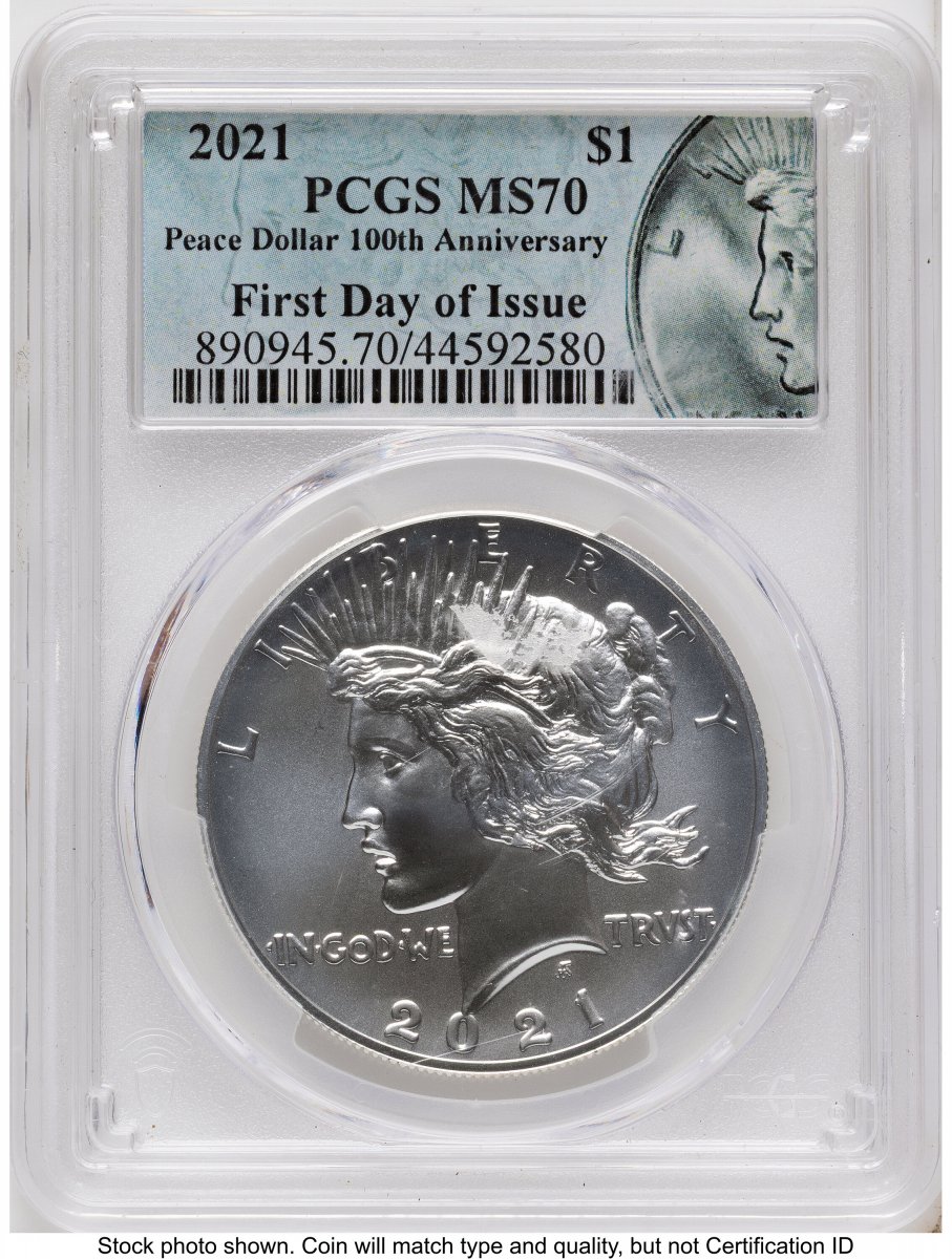 1000 Modern Bullion Coins (2021 S$1 6 Coin Morgan & Peace Dollar Set, MS FDI Morgan/Peace Label)