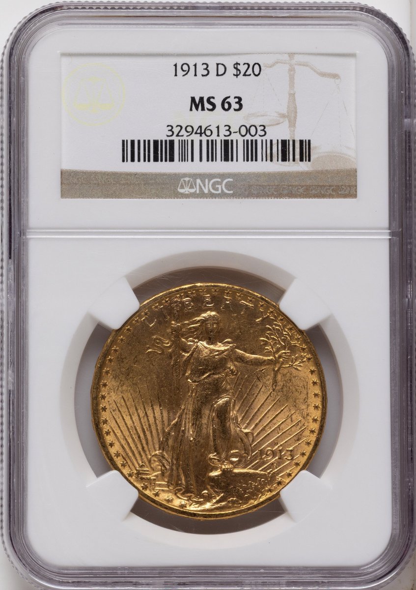 1913-D Saint-Gaudens Double Eagles (1913-D $20)