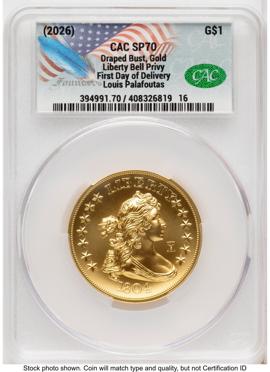 1000 Modern Bullion Coins (2026 Best of the Mint 1804 Gold Dollar 1 oz First Day of Delivery Louis Palafoutas)