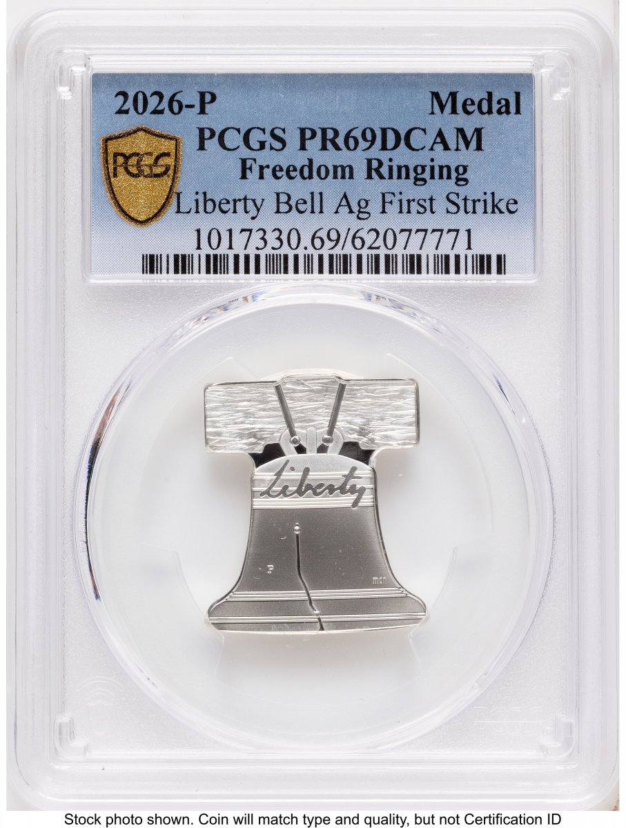 Modern Bullion Coins (2026-P Freedom Ringing Liberty Bell 1/2 oz Silver Medal FS Blue Gradient)