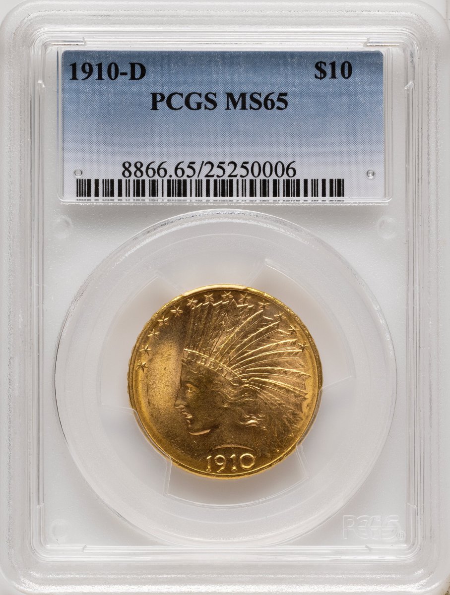 1910-D Indian Eagles (1910-D $10 Blue Gradient)