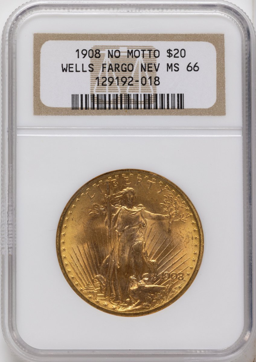 1908 Saint-Gaudens Double Eagles (1908 NM $20 Wells Fargo)