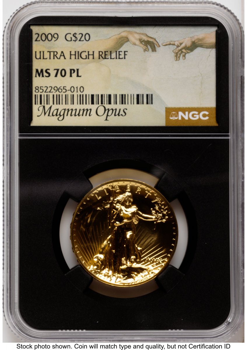 2009 Modern Bullion Coins (2009 G$20 Ultra High Relief, PL Magnum Opus Blk Core)