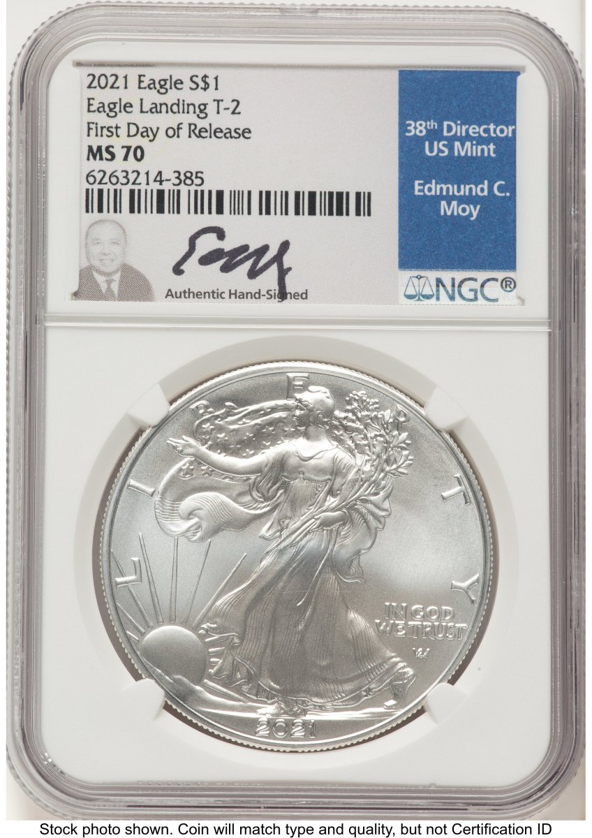2021 Modern Bullion Coins (2021 Silver Eagle Type 2 FDR Ed Moy)
