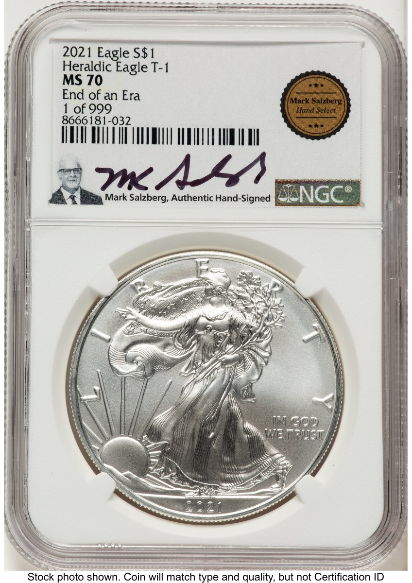 2021 Modern Bullion Coins (2021 Silver Eagle Type 1 Mark Salzberg Hand Select Label)
