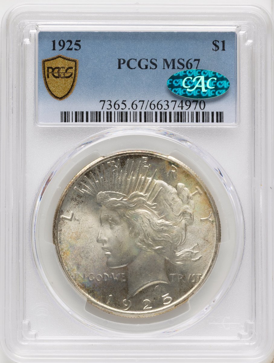 1925 Peace Dollars (1925 S$1 CAC PCGS Secure)
