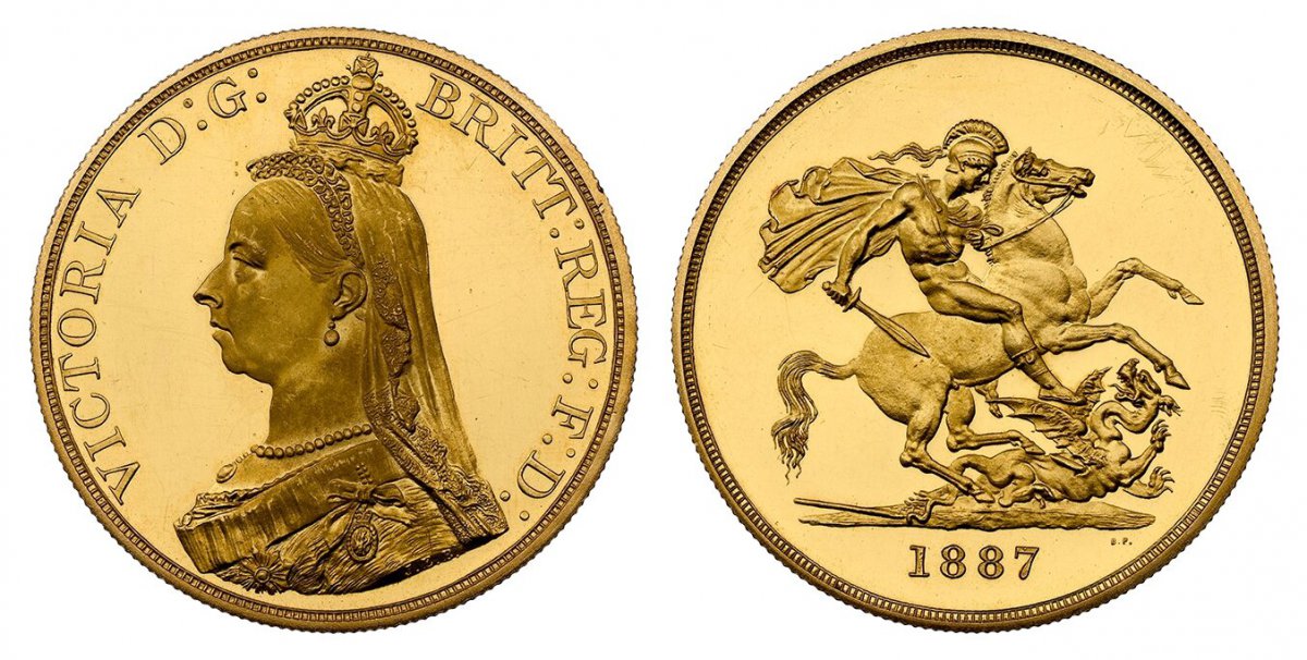 World Coins (GREAT BRITAIN. Victoria. (Queen, 1837-1901). 1887 AV & AR 11-Piece Proof Set. NGC PR65 – PR63 Ultra Cameo. Crowned, veiled Jubilee-type bust, left; J.E.B. on truncation / St. George slaying the dragon right (Five Sovereign through Sovereign, and Crown); C)