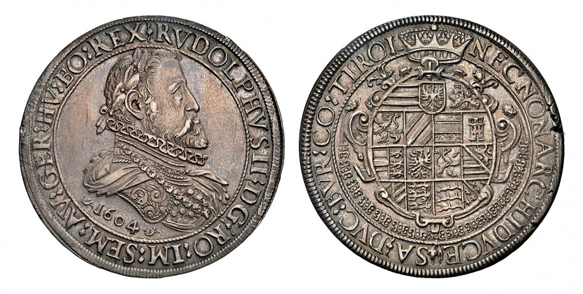 World Coins ("AUSTRIA. Rudolf II. 1604 AR 2 Thaler. NGC MS62. Hall. RVDOLPHVS II: DG: ROM: IM: SEM: AV: GER: HV: BO: REX ·. Bust of Rudolph II right in inner circle. KM 57.2; Dav.-3004.
Housed in an oversized holder.
Please use this link to verify the NGC certificat)
