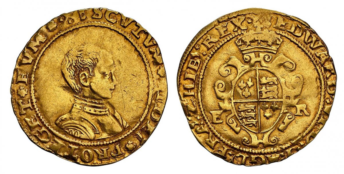 World Coins ("GREAT BRITAIN. England. Edward VI. (King, 1547-1553). (1549) ND-(arrow) AR Half-Sovereign. NGC VF35.  5.30gm. Bare head bust, right / Crowned shield of arms divides E – R. SCBC-2435.

Please use this link to verify the NGC certification number <a href="")