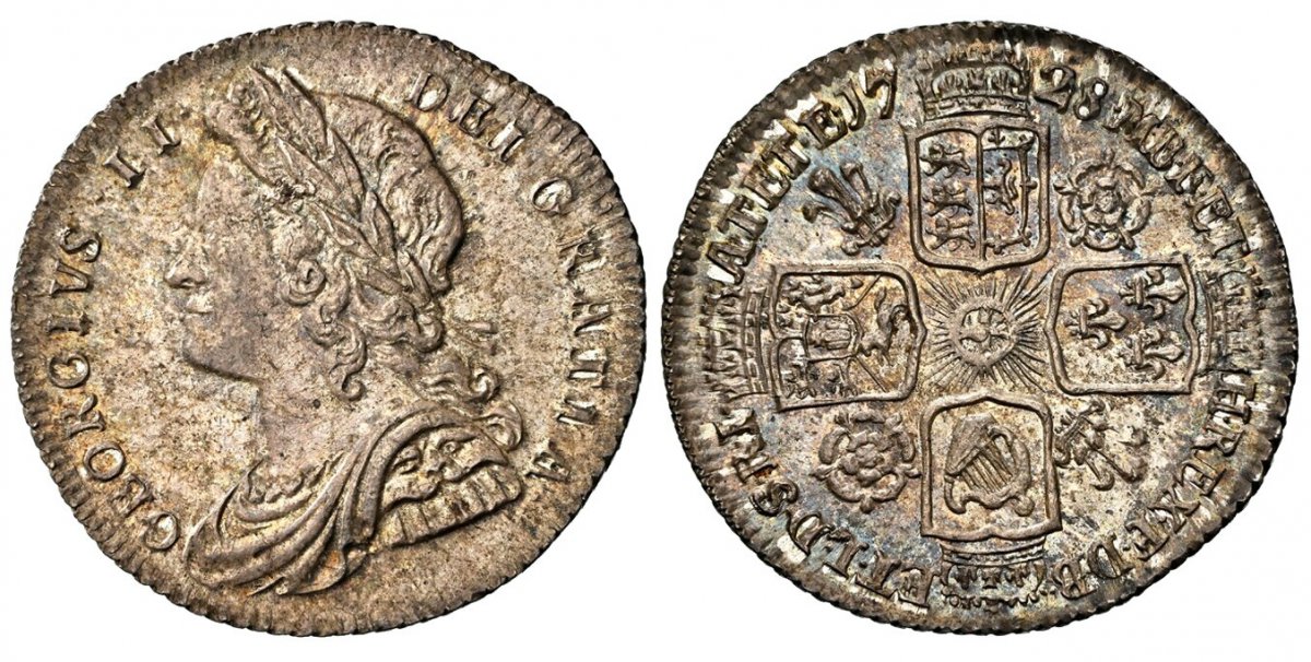 World Coins ("GREAT BRITAIN. George II. 1728 AR Sixpence. NGC MS64.  GEORGIVS · II · - DEI · GRATIA ·. Laureate bust left / Roses and plumes between shields. KM 564.3; SCBC-3705.

Please use this link to verify the NGC certification number <a href=""https://www.ngccoi)