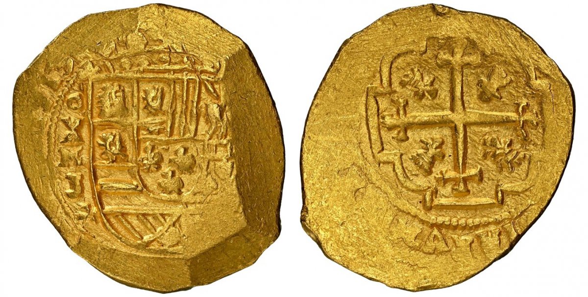 World Coins ("MEXICO. Philip V. 1713-MXo J AV 8 Escudos. NGC MS63.  Mexico City. 26.75gm. PHILIPVS V DEI G. Legend and date around crowned arms / Legend around cross. KM 57.1; Fr.-6.

Cob Coinage.
Ex 1715 Fleet with NGC Shipwreck Certification insert. 

Please use thi)